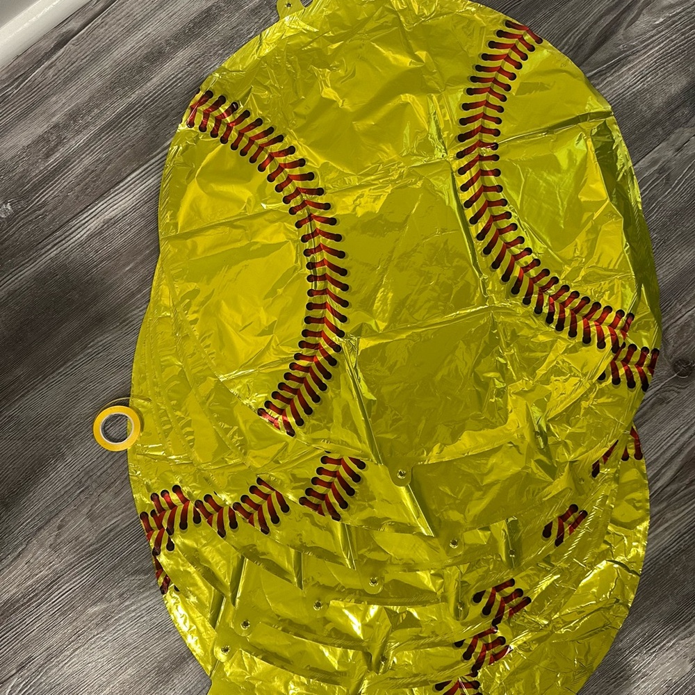 Softball Foil Balloons with Ribbon🎈🥎